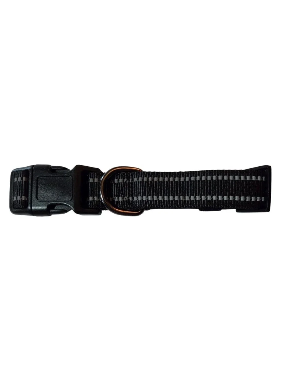 Black and Gray Reflective Nylon Dog Collar | Size M (Colar Only)